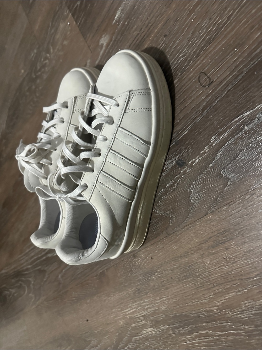 Kids Classic White Lace-Up Sneakers
